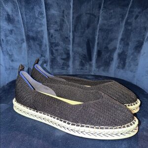Rothy’s Black Espadrille Flat Slip-On Shoes Women’s Size 10